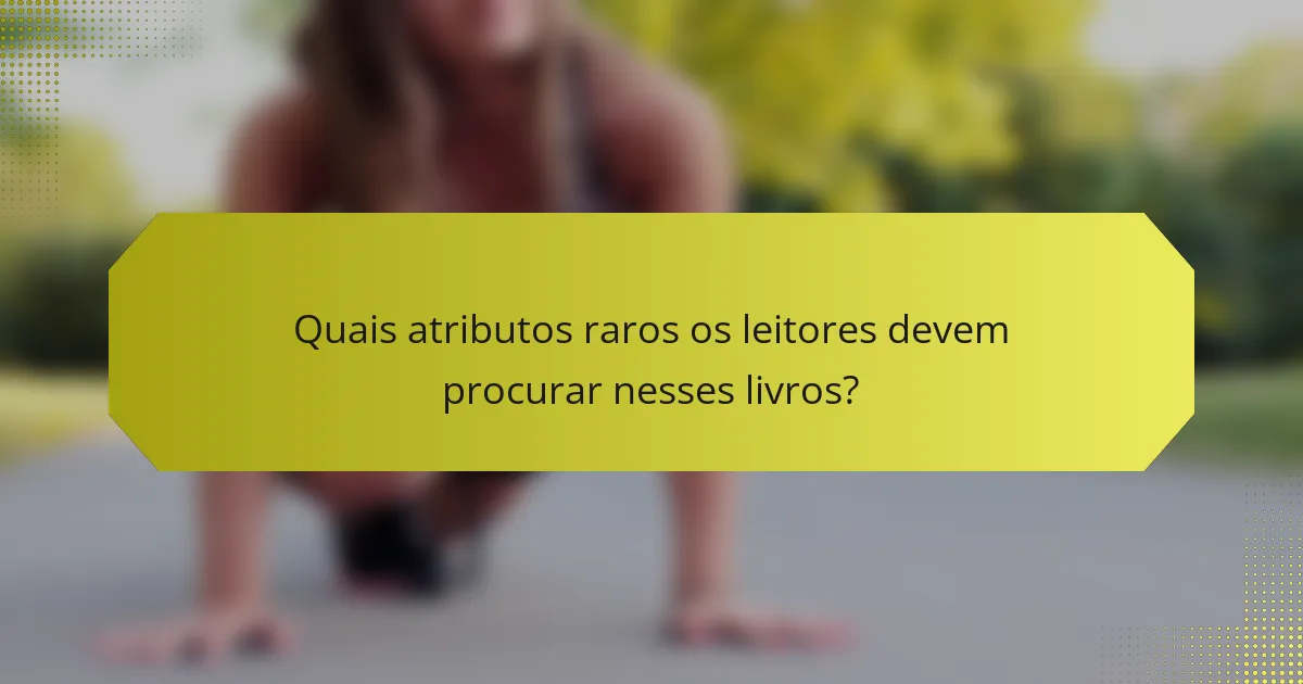 Quais atributos raros os leitores devem procurar nesses livros?