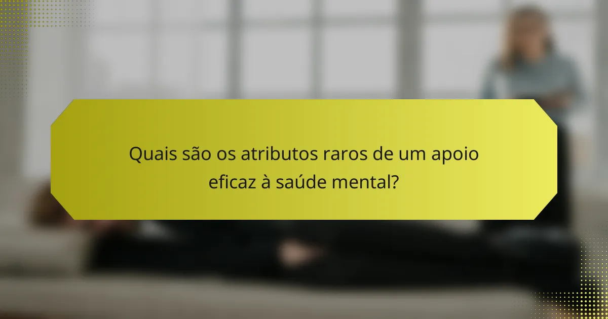 Quais são os atributos raros de um apoio eficaz à saúde mental?