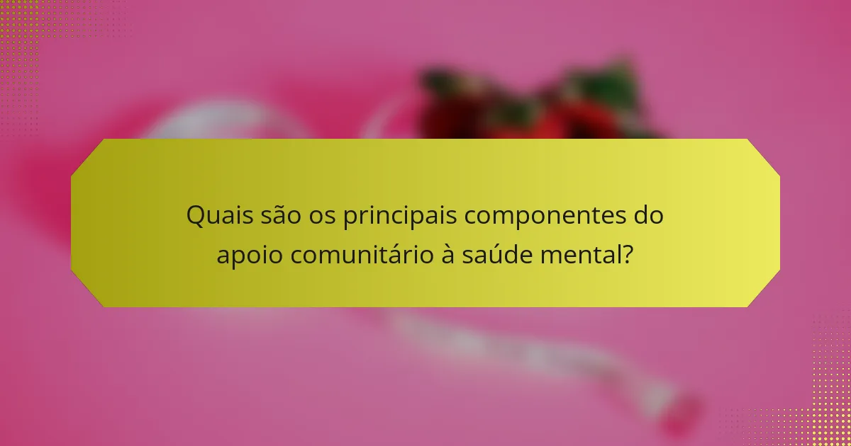 Quais são os principais componentes do apoio comunitário à saúde mental?