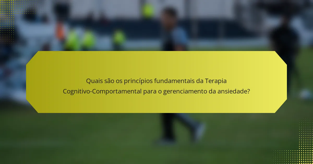 Quais são os princípios fundamentais da Terapia Cognitivo-Comportamental para o gerenciamento da ansiedade?