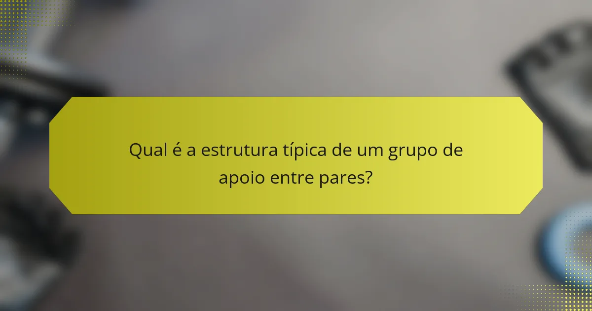 Qual é a estrutura típica de um grupo de apoio entre pares?